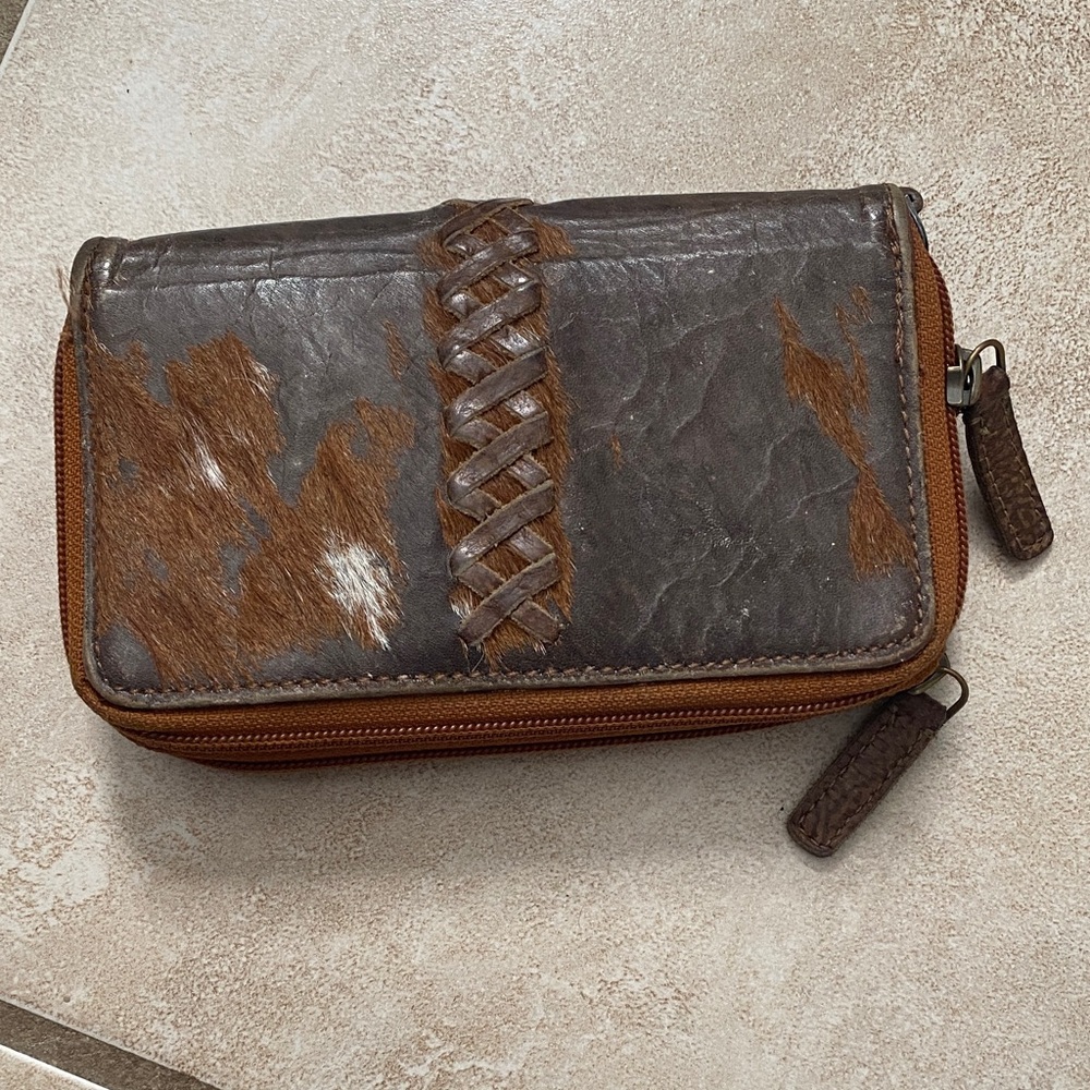 Brown and Tan Leather Wallet